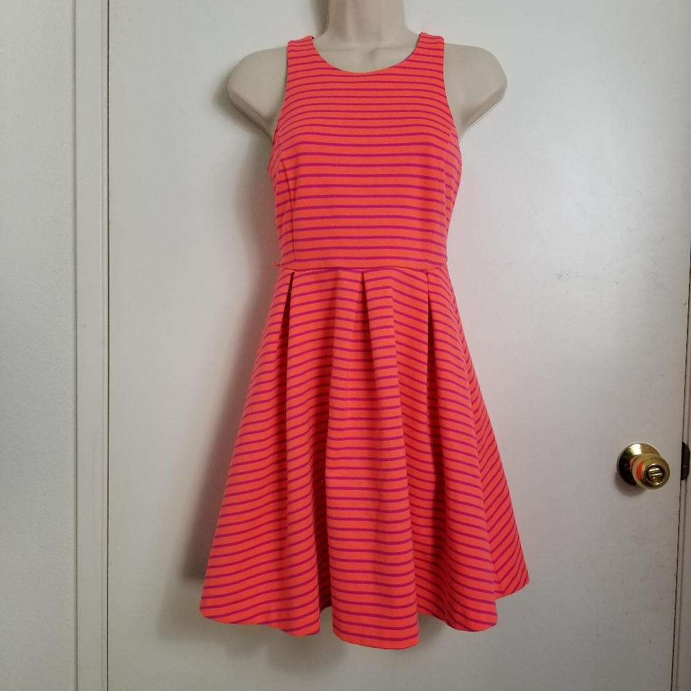 Nanette Lepore Lamour Skater Dress Pink & Purple - Picture 1 of 6